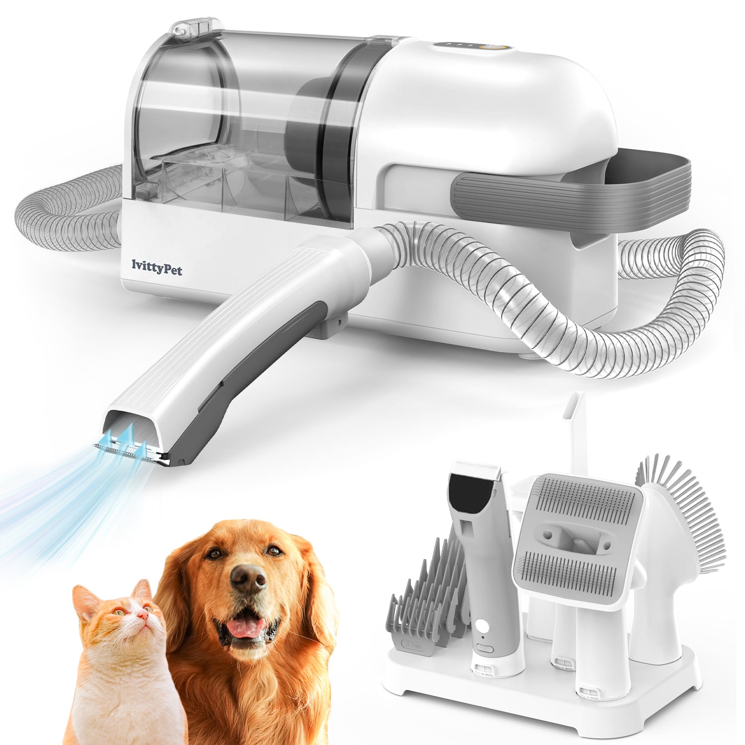 lvittyPet Pet Grooming Vacuum Dog Grooming Kit with 2.3L Large Capaci