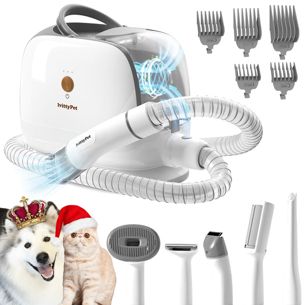 lvittyPet Dog Vacuum for Shedding Grooming,Pet Grooming Vacuum with 5 Pet Grooming Tools(Low Noise)(1.5L Large Capacity)